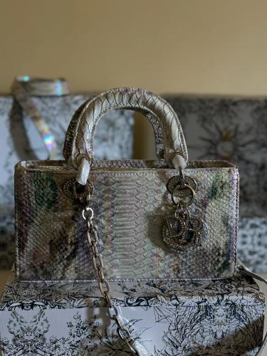 ディオール Christian Dior Women's Bag High Quality Canvas Grey Forest