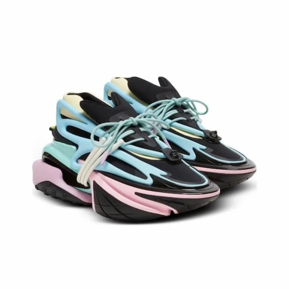 Balmain Unicorn Unisex Sneakers Blue Pink Light Black - E