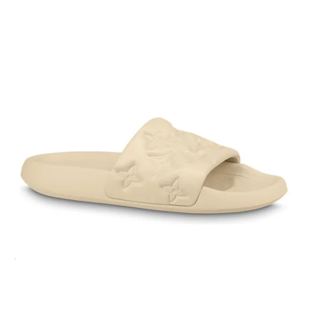 Louis Vuitton Waterfront Slide Unisex Elastic Slipper Cream