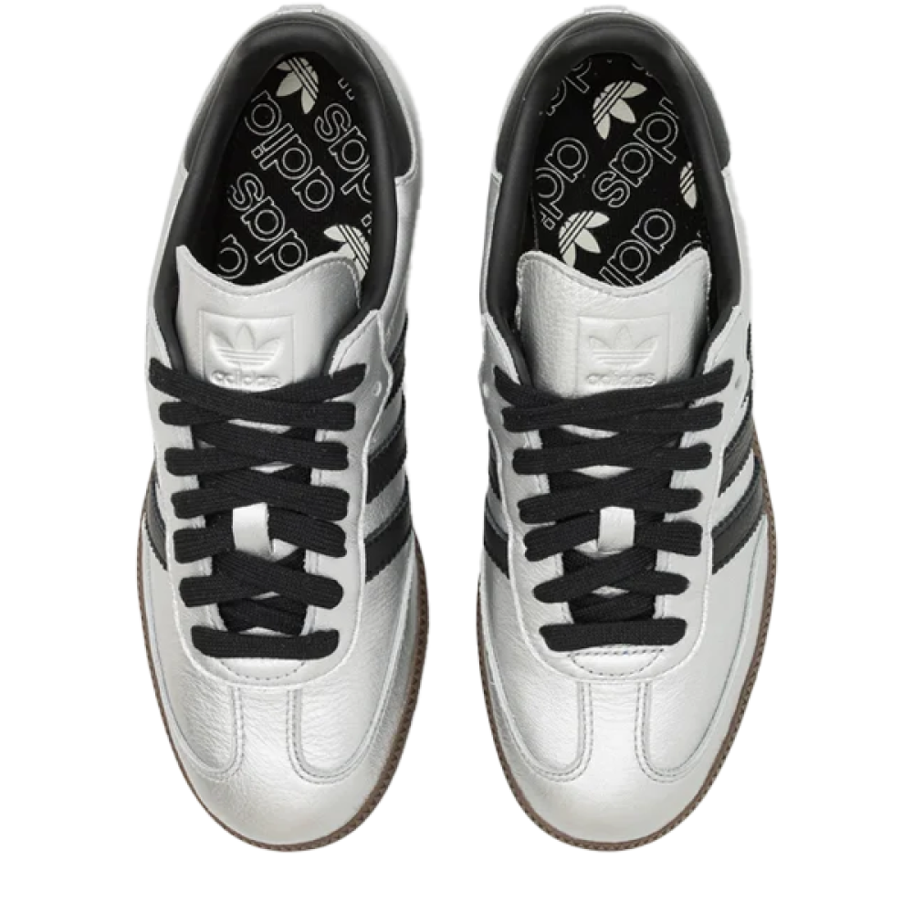 Adidas Samba OG Unisex Sneakers Metallic Silver Black - E