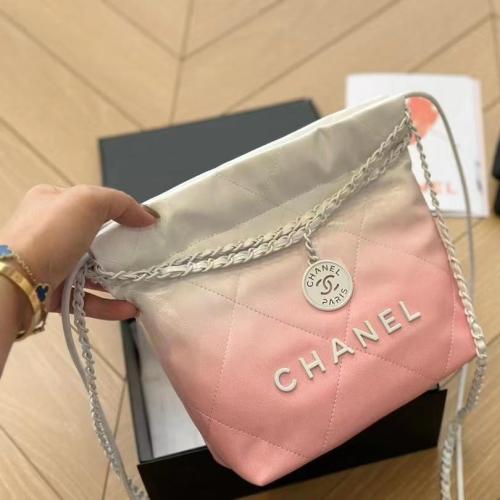 Chanel Gradient Women's Shoulder Bag, White and Pink | ESEVEN STORE