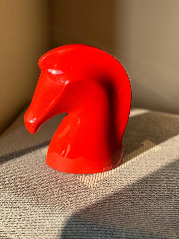Hermes Horse Paperweight Office Accessory 16cm Red