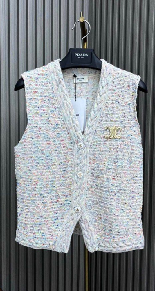 Celine Women's Warm Button Up Color Block High Quality Top - E