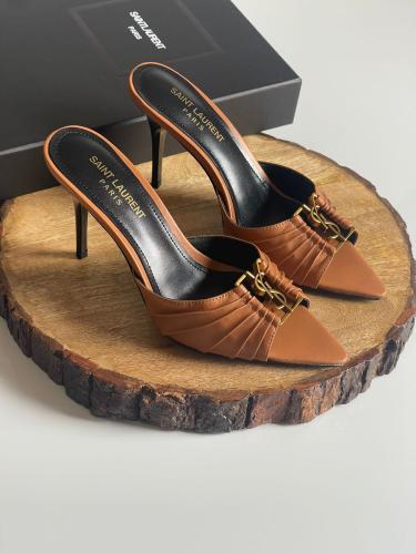 Saint Laurent Babylon sandal without strap, honey - E-SEVEN