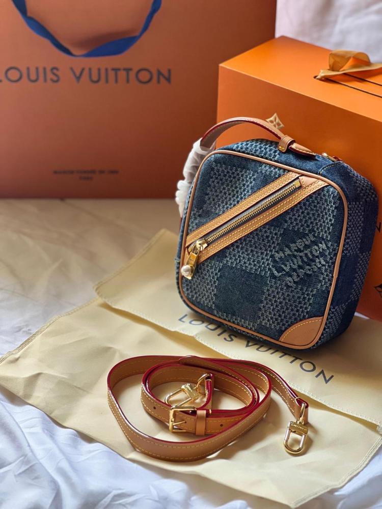 Louis Vuitton Small Square 18cm Denim Bag with Belt