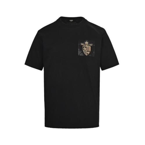 X Japan様オーダー Fendi Men's Relaxed Fit Black T-Shirt with Red Logo - E-SEVEN STORE