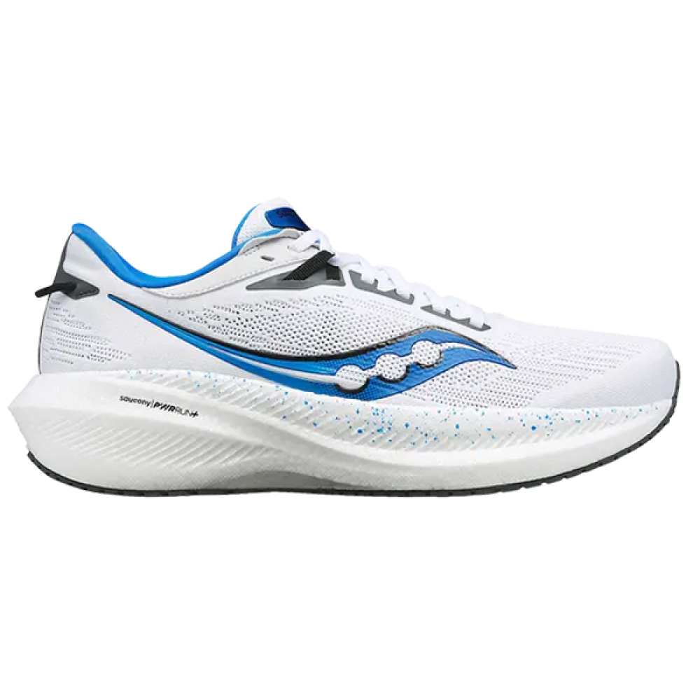 Saucony Triumph 21 Unisex Lace-Up Shoes in White and Blue