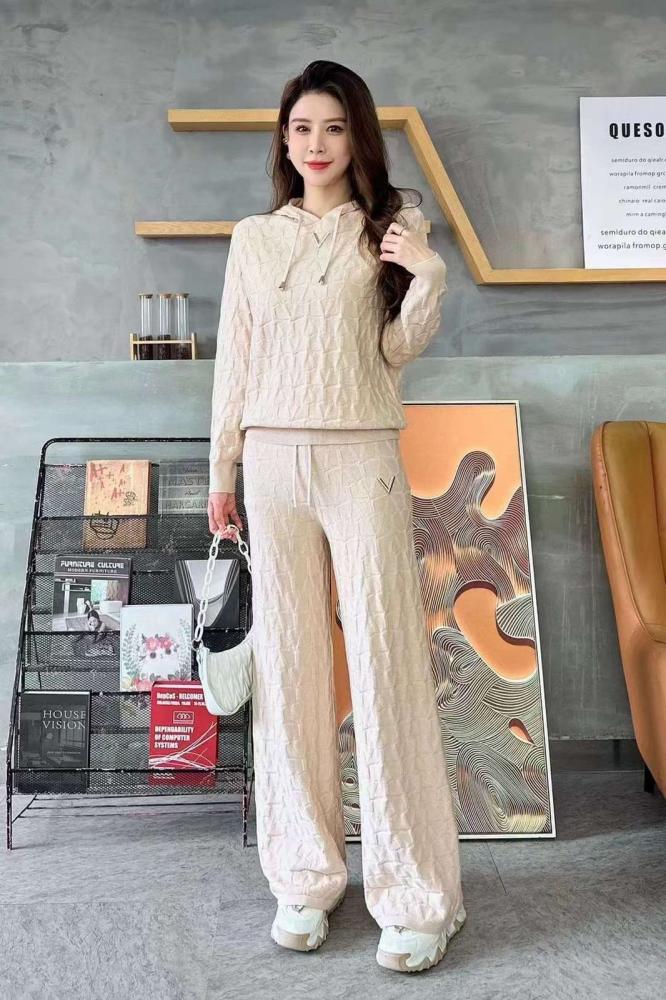 Valentino Women's Sport Set, Beige Pants and Blouse - E-SEVEN STORE