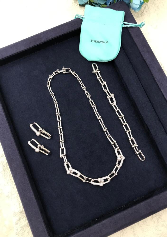 Tiffany & Co. Hardware Silver Necklace, Bracelet, and