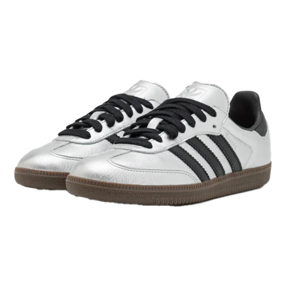 Adidas Samba OG Unisex Sneakers Metallic Silver Black - E