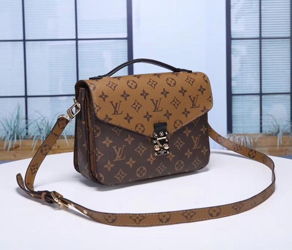 Louis Vuitton Monogram Flap Shoulder Bag in Brown
