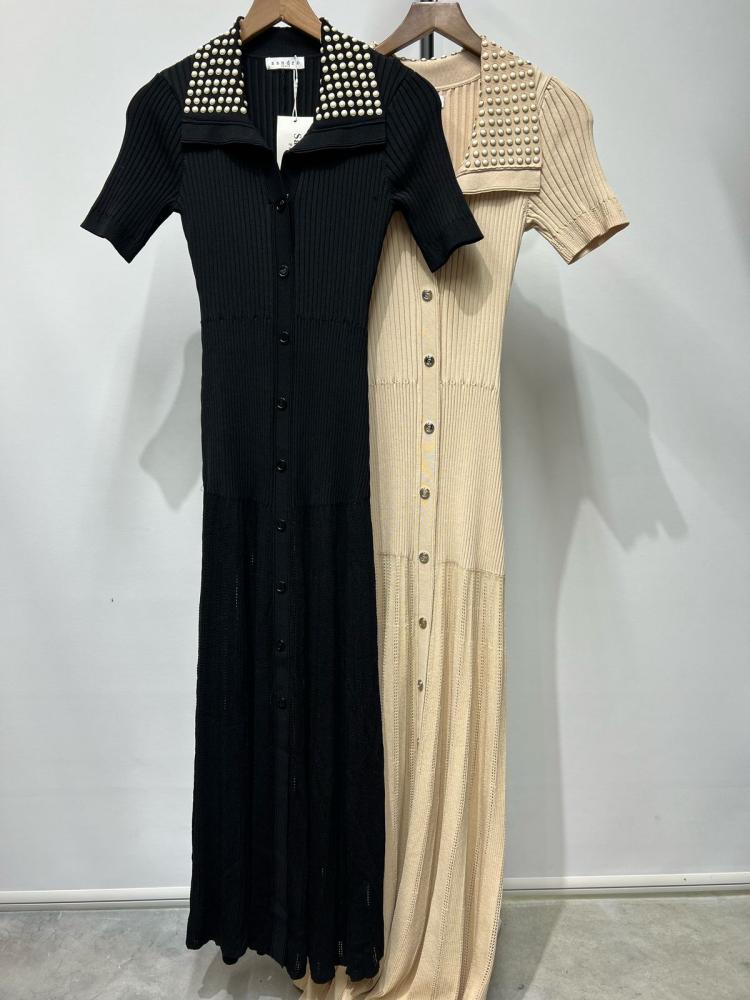 Knitted Dress Warehouse Black Button Dress Knit Midi Shirt Dress