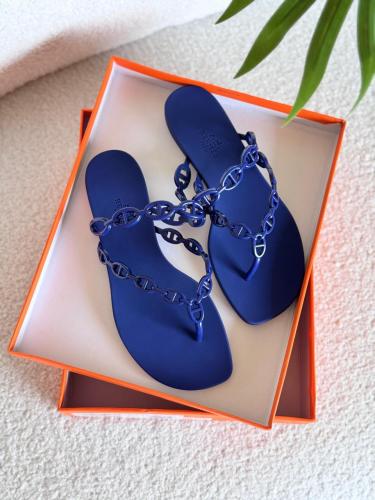 Hermes Island Women's Summer Slipper Sandal in Navy Blue E-SEVEN