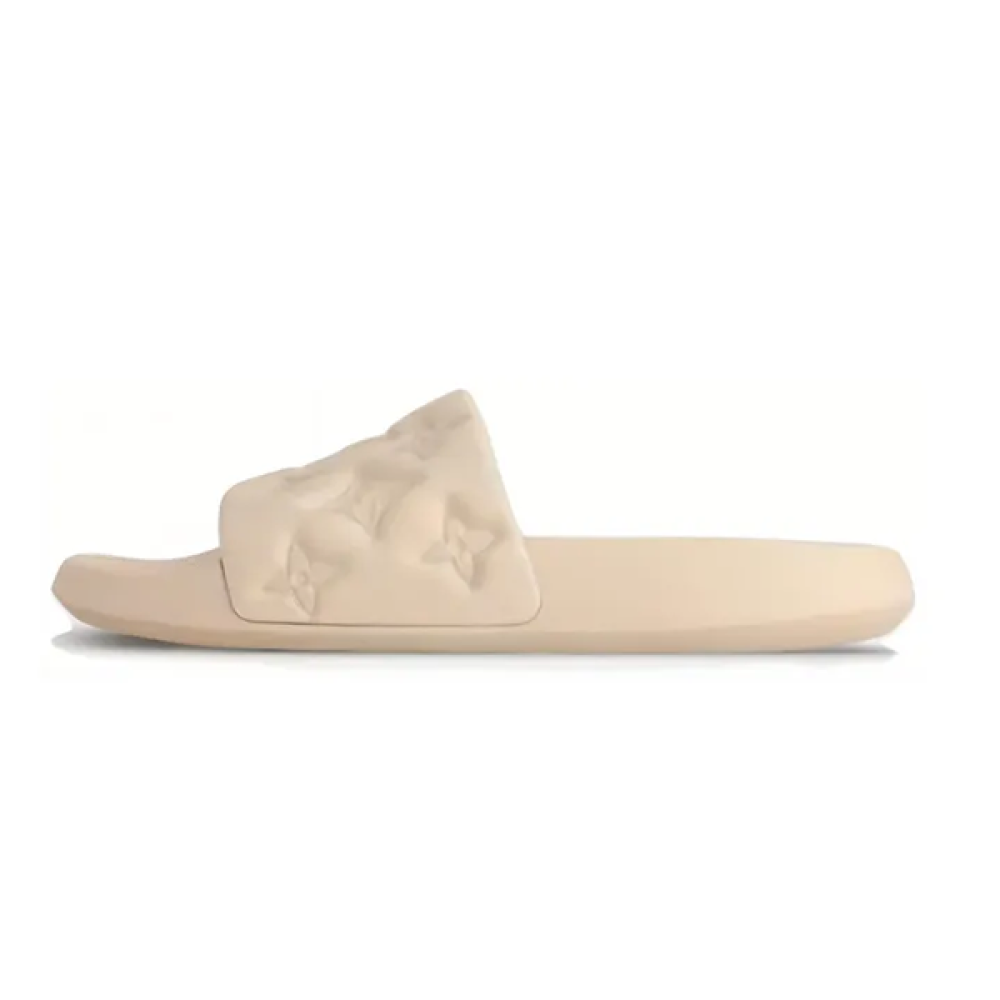 Louis Vuitton Waterfront Slide Unisex Elastic Slipper Cream Beige