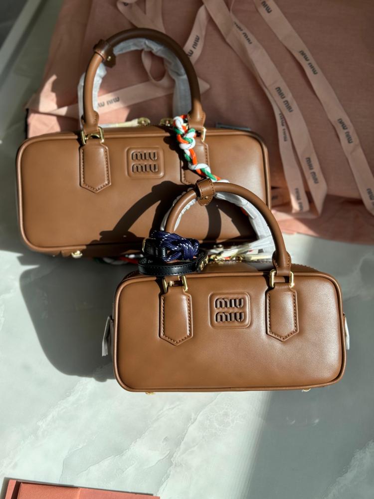 Miu Miu Arkady Honey Leather Luxury Handbag - E-SEVEN STORE