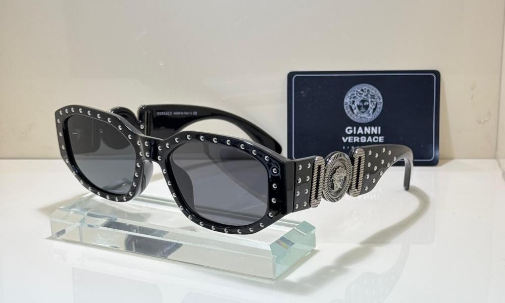 Versace Women's Black Rhinestone Sunglasses