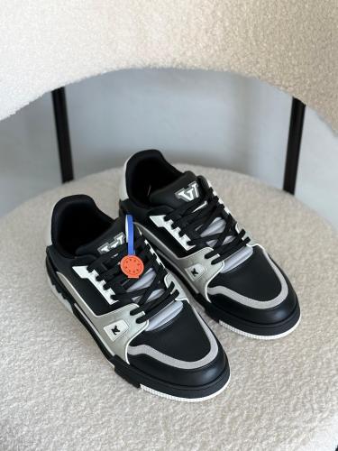 LV Trainer Men's Lace-Up Sneakers in Black and Grey - E-SEVEN STORE