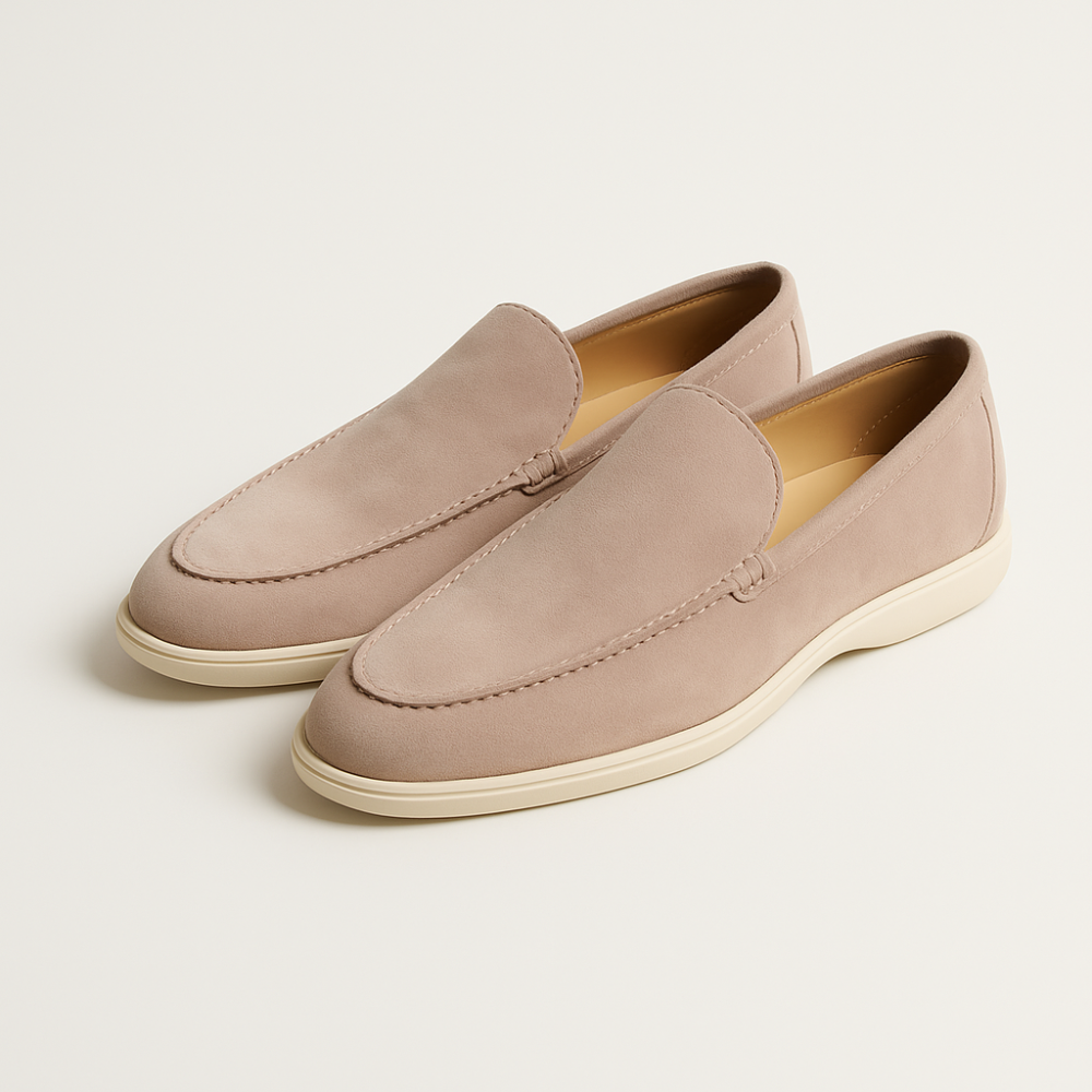 Loro Piana Men's Suede Leather Loafers Casual Comfortable
