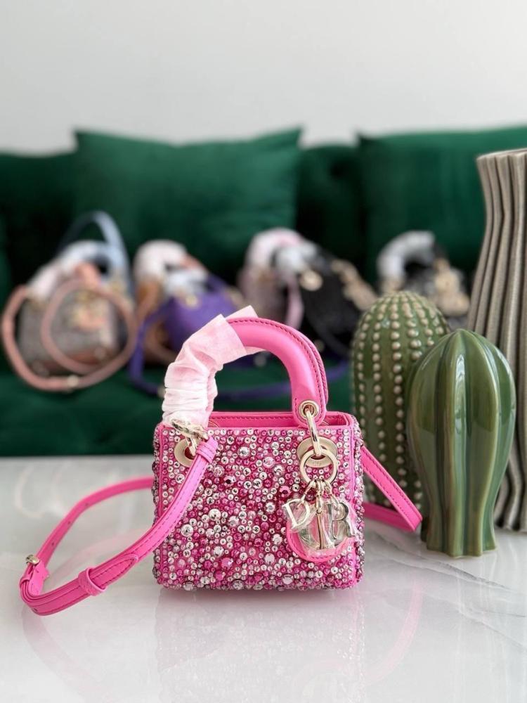 ロッシー様 Mini Dior bag with handles and shoulder strap in pink