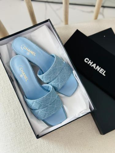 Vintage Chanel denim heel sandals 箱付き　34 245d3c0e-8a61-4343-8d42-