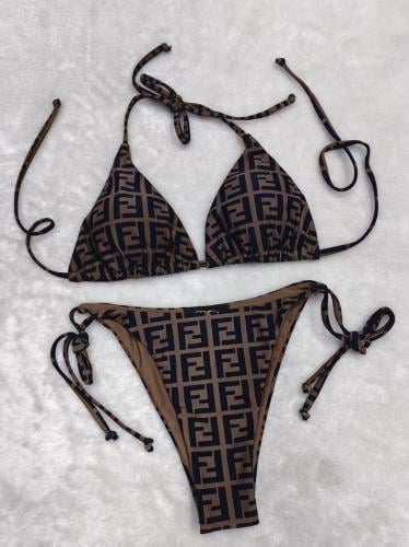 【関税&送料込】Fendi Bikini Top Fendi - Bikini con reggiseno a triangolo brown - The Corner