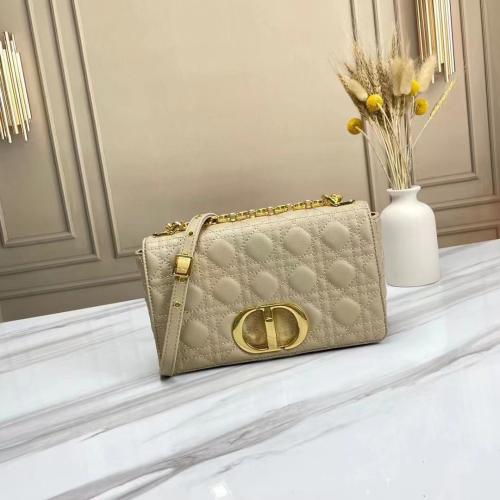 Dior 21cm rectangular bag with shoulder chain, beige - E-SEVEN STORE