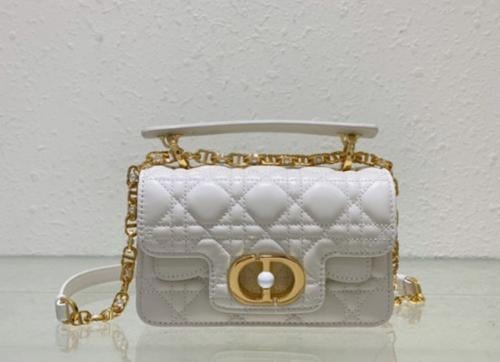 クリスチャンディオール Dior Jolie top handle bag in white and gold - E-SEVEN STORE