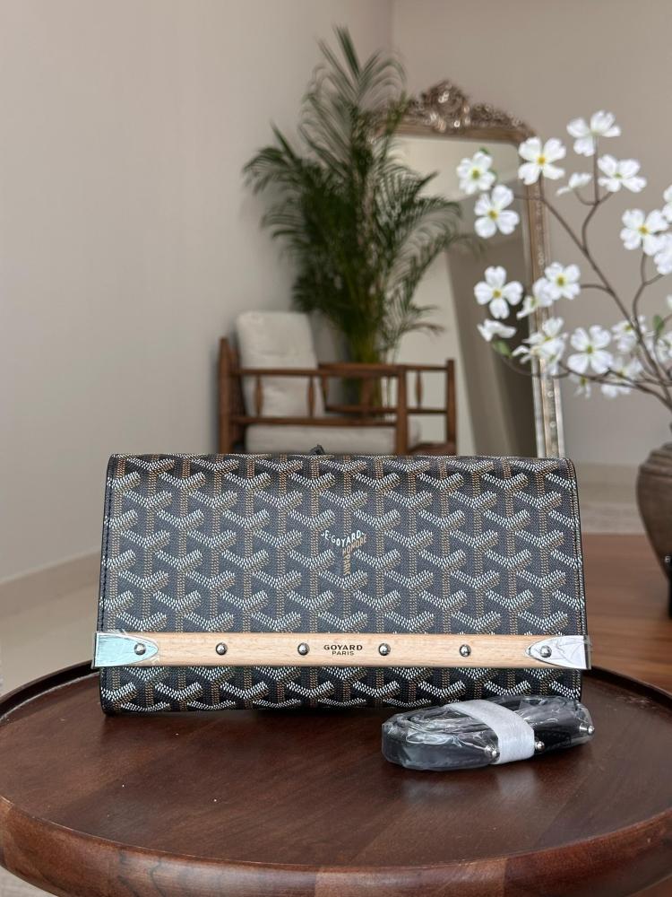 Goyard Monte Carlo 25cm Brown and Black Long Handle Clutch - E