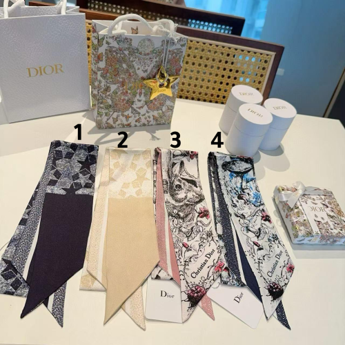 Dior bag scarf, elegant, multi-colored, patterned - E-SEVEN STORE