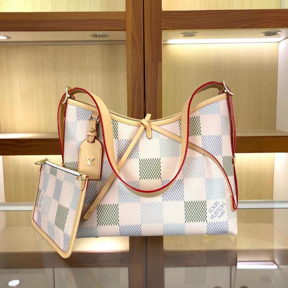 Louis Vuitton bag with blue and green colored checks