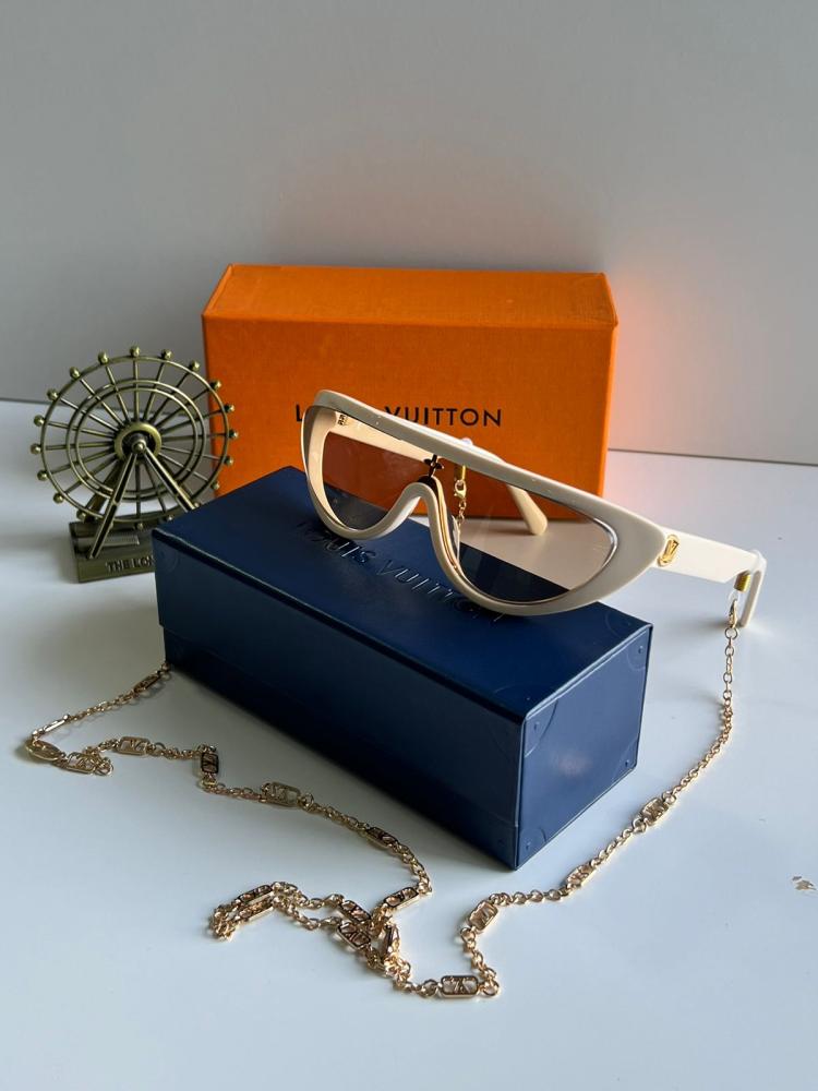 Louis Vuitton Cat Eye Split Sunglasses in White E-SEVEN STORE
