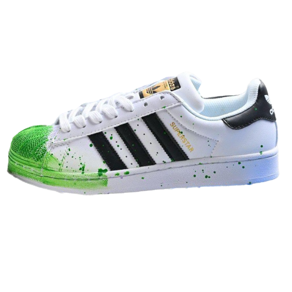 Adidas Superstar Unisex Sports Shoes, White and Green
