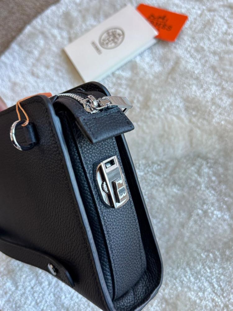 バッグ navy co Hermes men's luxury pouch, full-grain leather, navy blue with