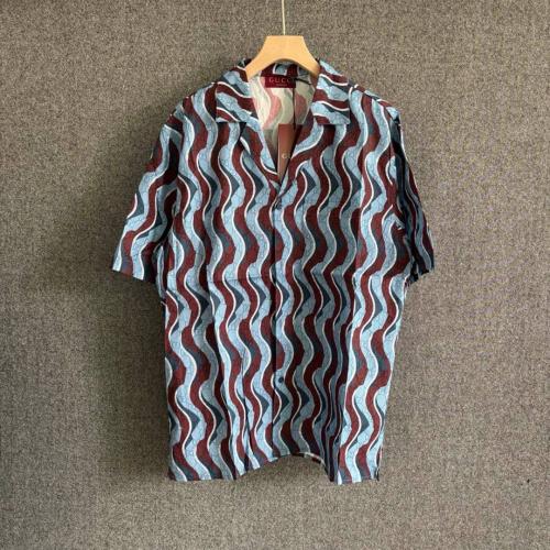 グッチ Gucci Men's Summer Shorts Set in Light Blue Bordeaux Stripe - E