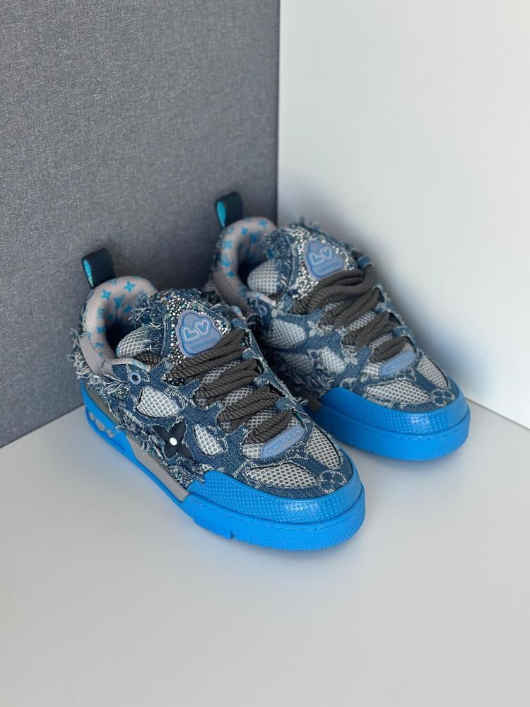 Louis Vuitton Men's Skate Trainer Sport Shoes in Distinctive Blue