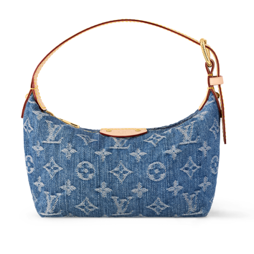 Louis Vuitton Hells Pouch Denim Shoulder Bag in Blue Monogram Zip