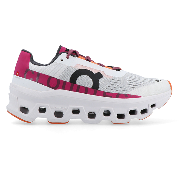 On Running Women's Cloud Monster White with Pink and Orange