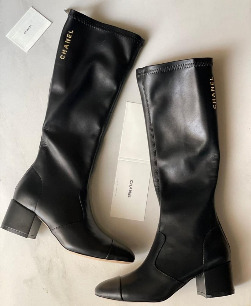 Chanel black long boots for women - E-SEVEN STORE