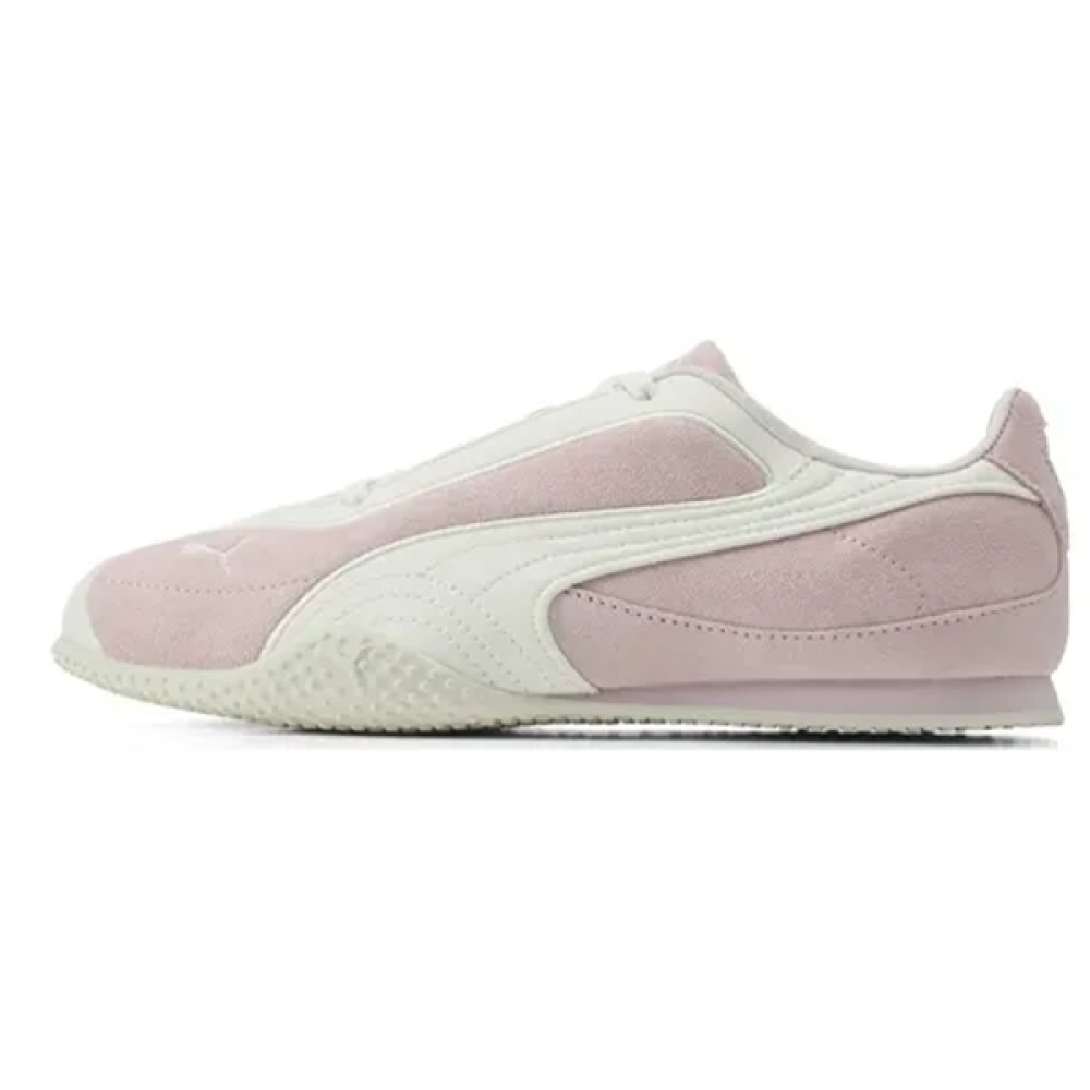 Puma Bella Velvet Lace-Up Sneaker in Pink and White