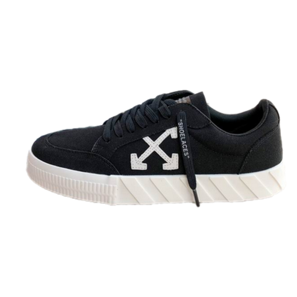 Off-White Daily Vulc Sneakers in Black with White Sole - E-SEVEN STORE