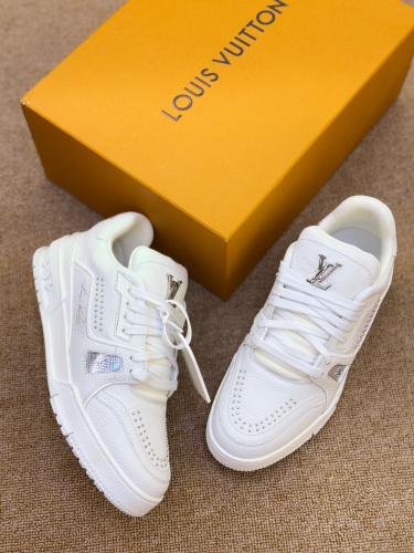 Louis Vuitton Trainer Shoes Men's White Sneakers - E-SEVEN STORE