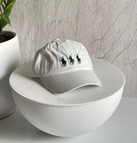 Unisex Summer Polo Cap Embroidered with the Brand Logo, White - E