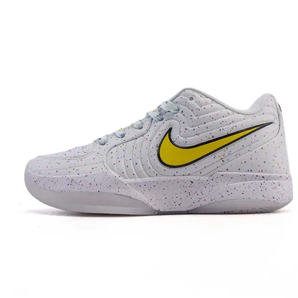 Nike ja2 basketball shoes, white with colorful dots