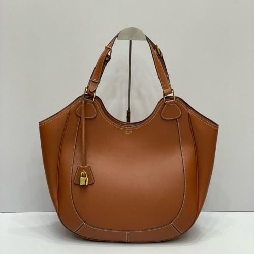 Celine MEO Leather Top Handle Bag in Honey Brown - E-SEVEN STORE