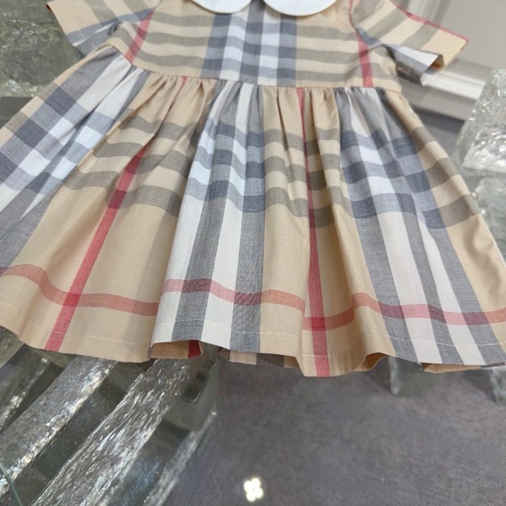 Burberry girls' checkered short-sleeved dress - E-SEVEN STORE