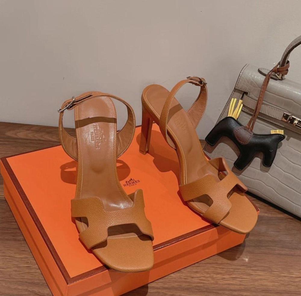 Hermes Honey Color Slingback High Heel Sandal - E-SEVEN STORE