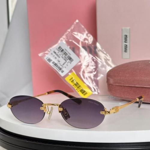 Miu Miu Women's Oval Sunglasses in Purple - E-SEVEN STORE