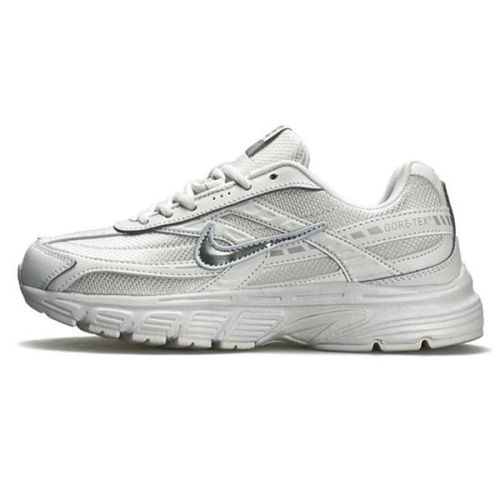 Nike Initiator Unisex Shoes in White with Shiny Silver Logo E