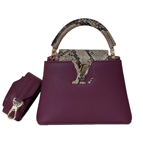 Louis Vuitton Women's Mini Capucine Bag in Burgundy - E-SEVEN STORE