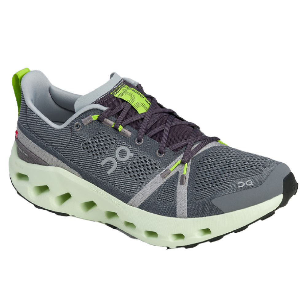 Cloud Surfer On Running Shoes Dark Grey Light Green E-SEVEN STORE